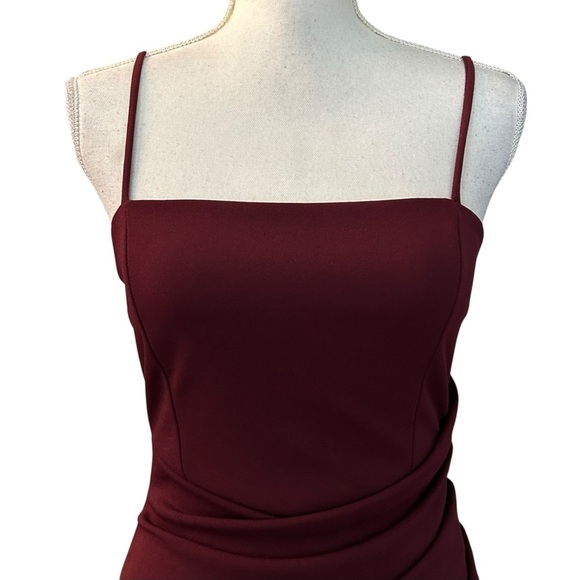 Windsor Play It Cool Crepe Mini Dress Women’s SZ Small Burgundy Fall NEW - Picture 3 of 9